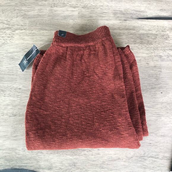 INC International Concepts Cotton Wide-Leg Sweater Pants In Deep Sienna -M - Picture 5 of 5